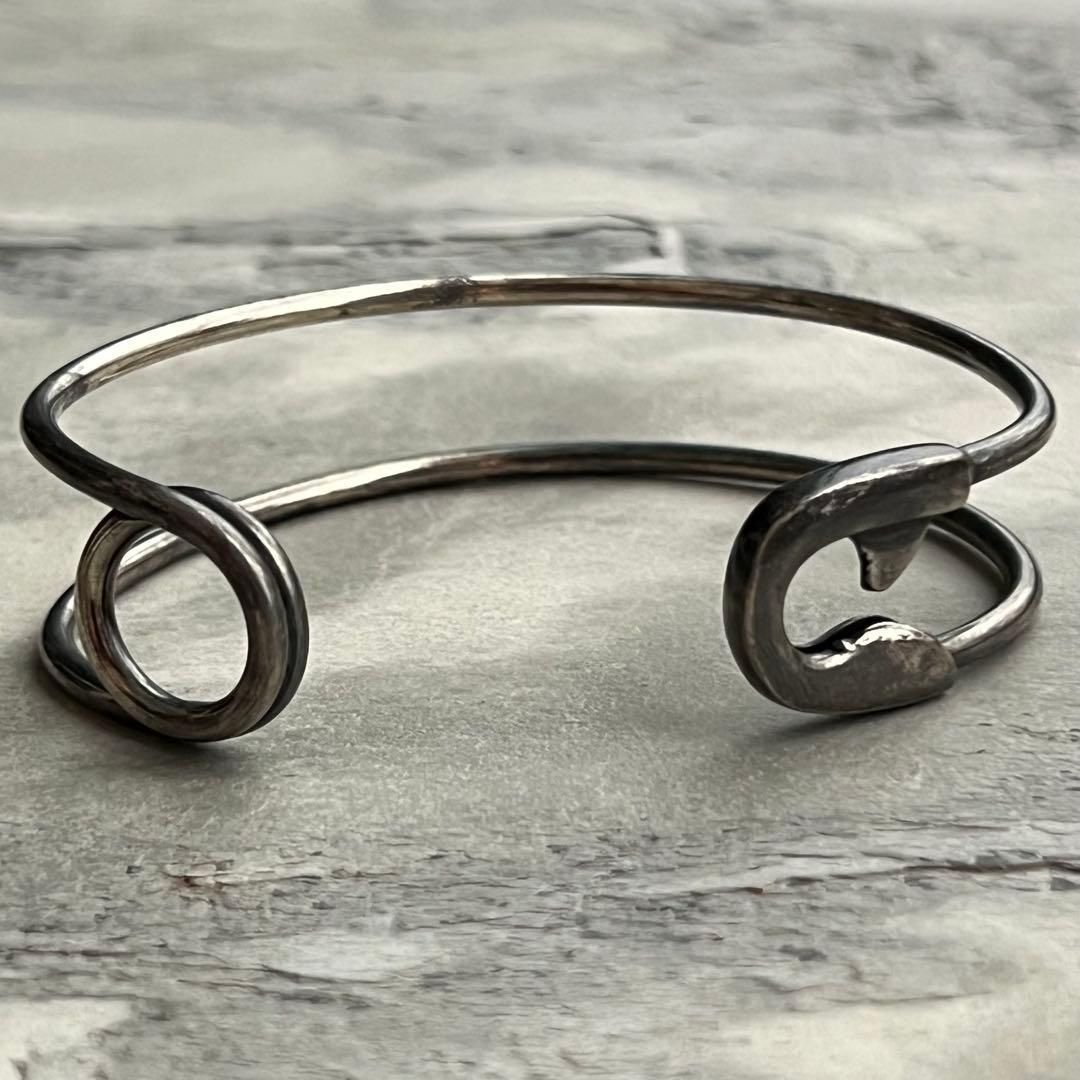 VINTAGE ヴィンテージ 安全ピンデザイン バングル ブレスレット モダンデザイン ワイヤーワーク アートデザイン Bangle Modernist Design