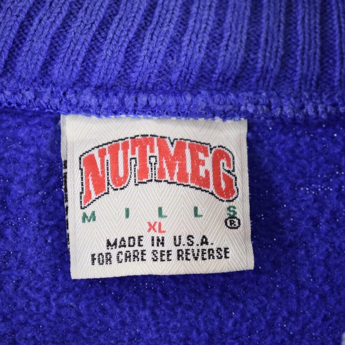 90年代 NUTMEG カレッジスウェットシャツ トレーナー USA製 メンズXL ヴィンテージ /eaa244259