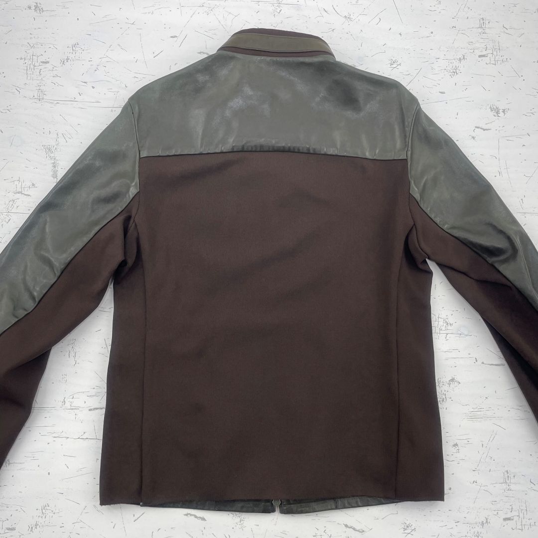 じ*ぷ様 PRADA ダークブラウン レザージャケット Prada ダークブラウン レザー ジャケット