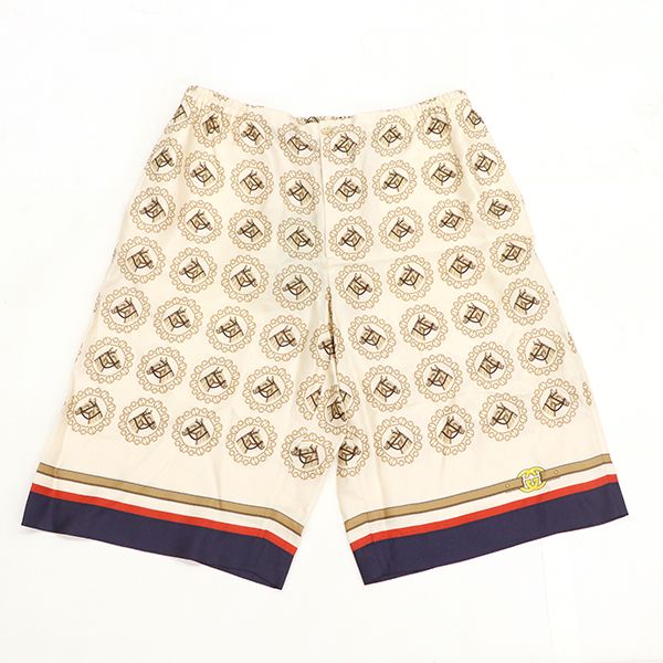 GUCCI グッチ ショートパンツ シルク ヘキサゴン ロゴ GG 総柄 GUCCI