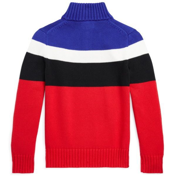 ラルフローレン チェストボーダー ハーフジップセーター