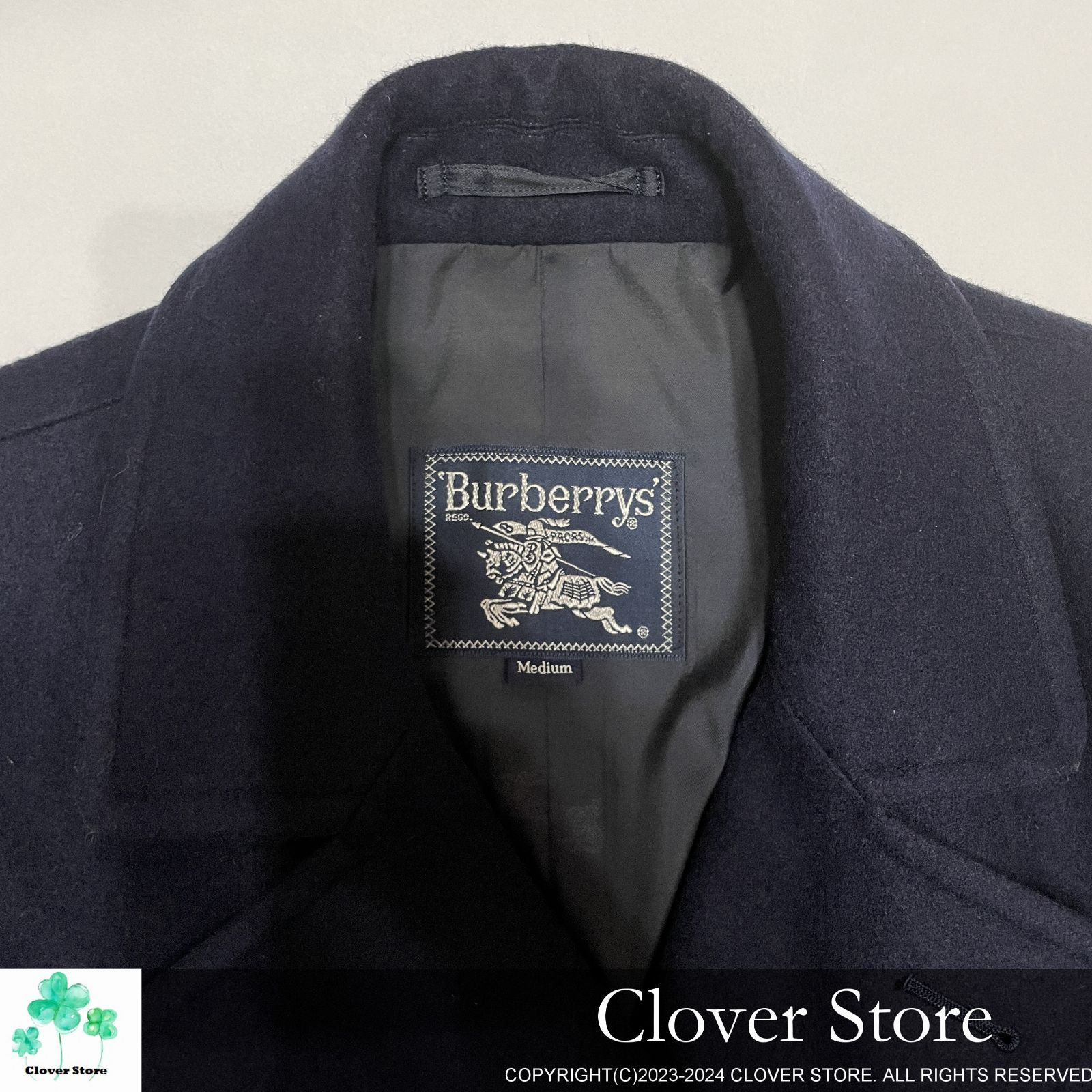 バーバリー ピーコート ウールブレンド ピーコート (ブラック