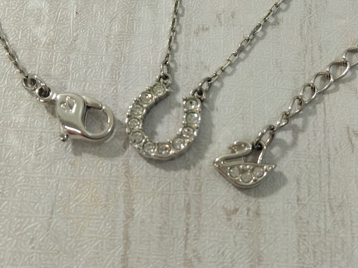 超美品 SWAROVSKI Towardsネックレス蹄鉄 シルバー Towards ネックレス, 蹄鉄, ホワイト, ローズゴールドトーン