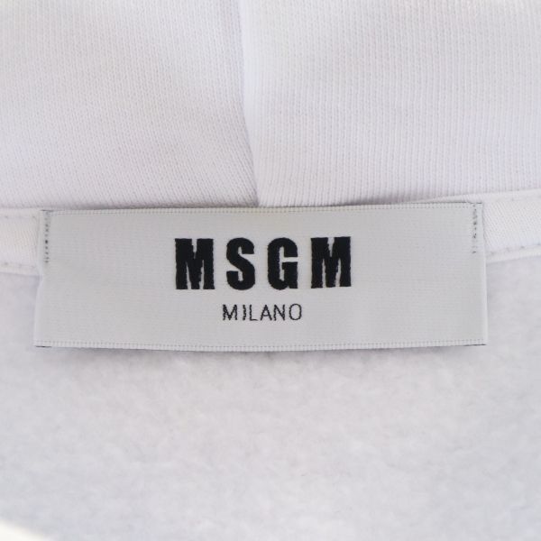 サントスピンク エムエスジーエム 総柄 スウェットパーカー 白 MSGM 裏