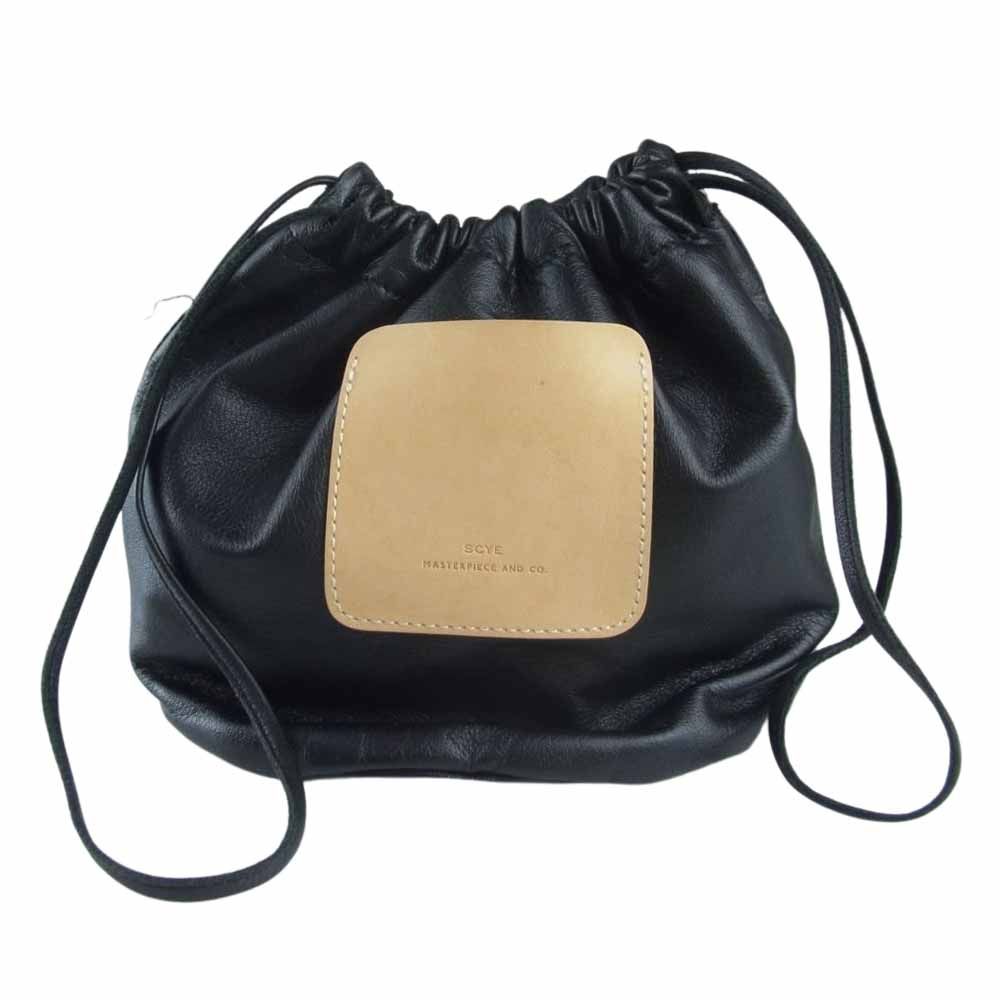 Scye サイ SOFT LEATHER DRAWSTRING BAG レザー 巾着 バッグ ブラック