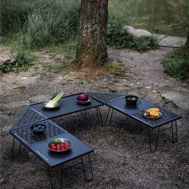 フィールドラック 天板 連結 黒 三角コーナー コーナー 囲炉裏