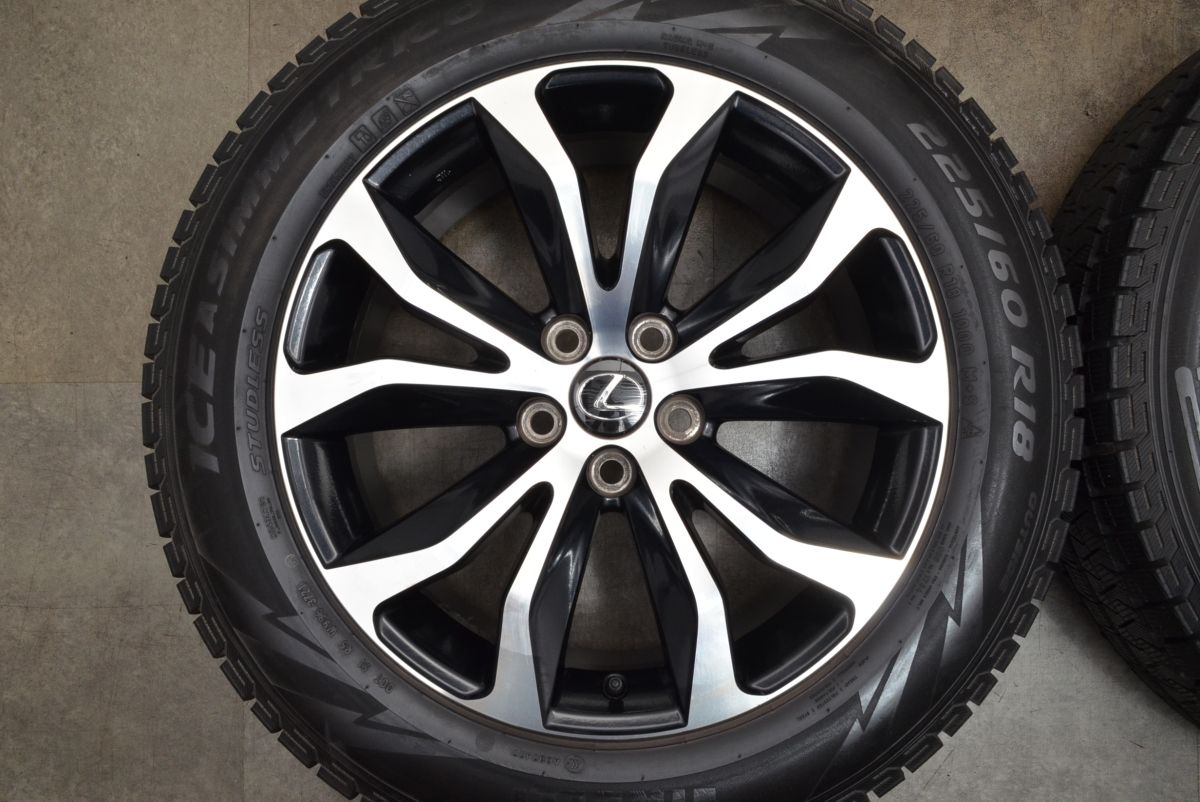 バリ溝】レクサス NX Fスポーツ 純正 18in 7.5J +35 PCD114.3 ピレリ