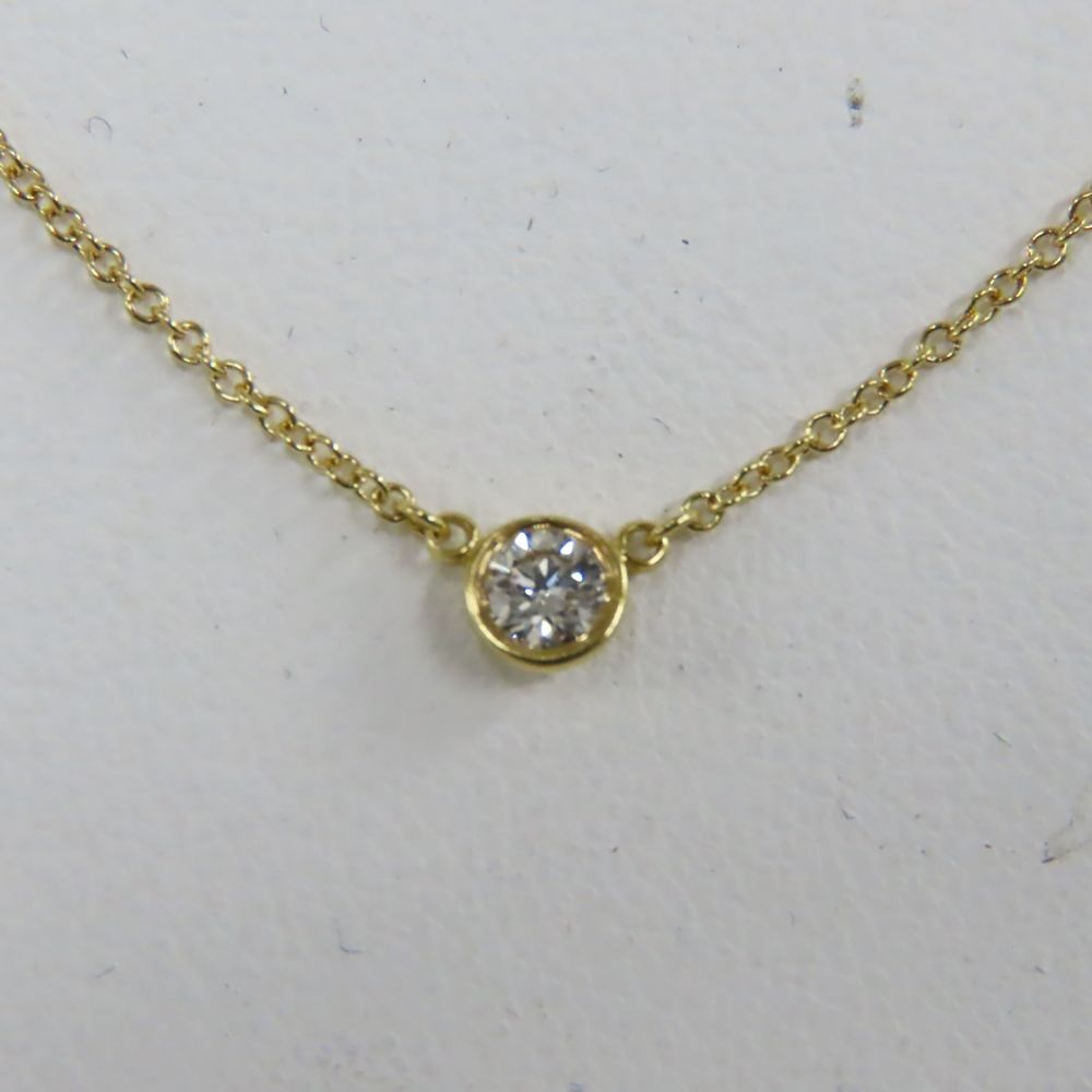 美品 TIFFANY バイザヤード ネックレス k18 Ts795971 ティファニー ネックレス K18YG バイザヤード 2g