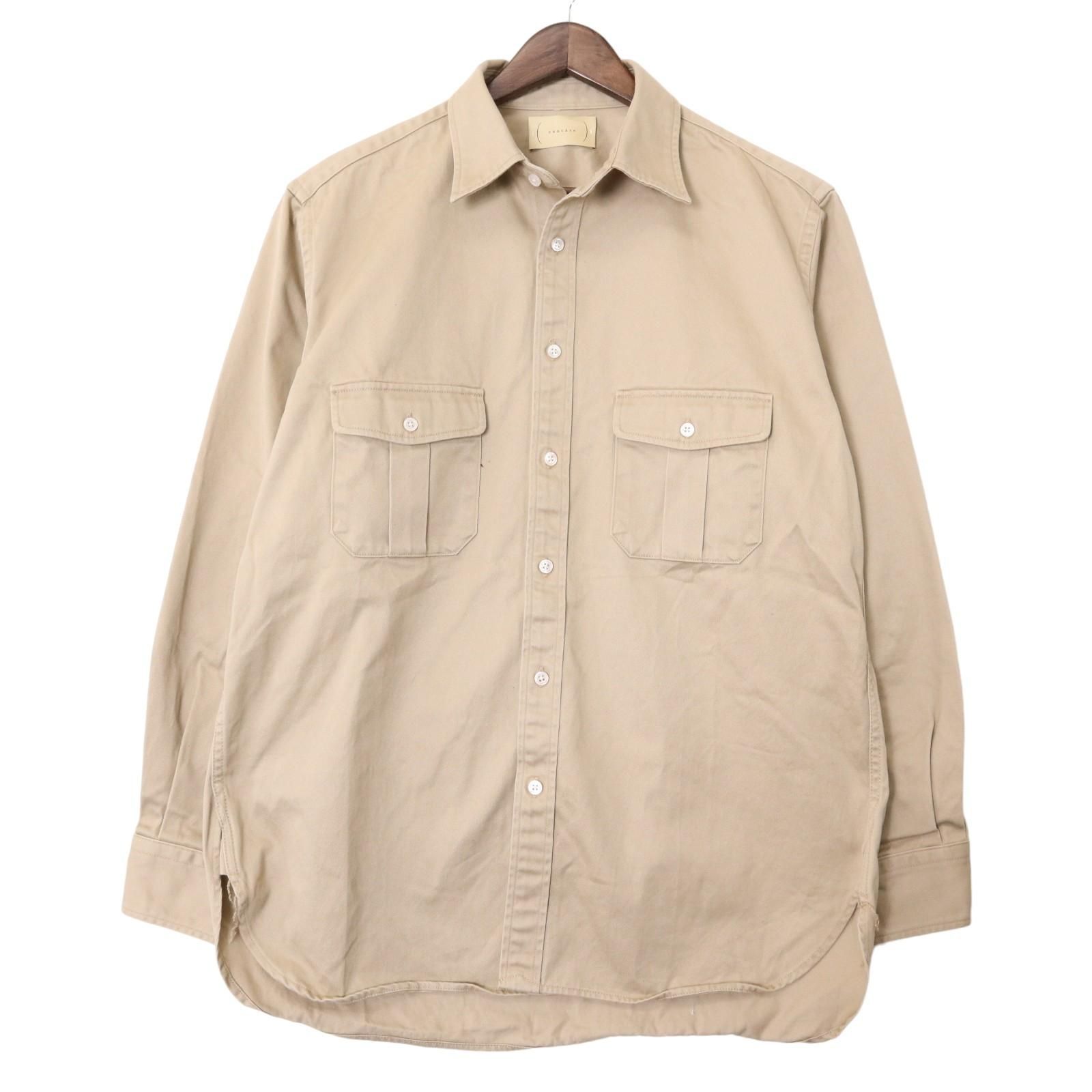 cantate / cantate Girl Scouts Shirt カンタータ コーデュロイ エルボーパッチ付き ロングスリーブ シャツ 21AWCA0289 表記サイズ48【2407】