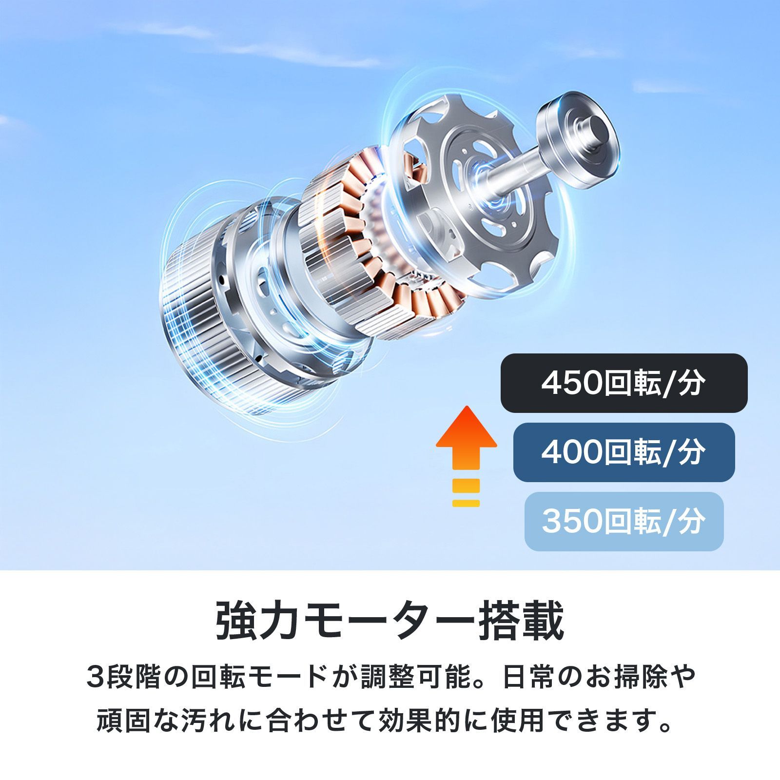 生活家電 伸縮タイプのコードレス電動お掃除ブラシ 3種のヘッド