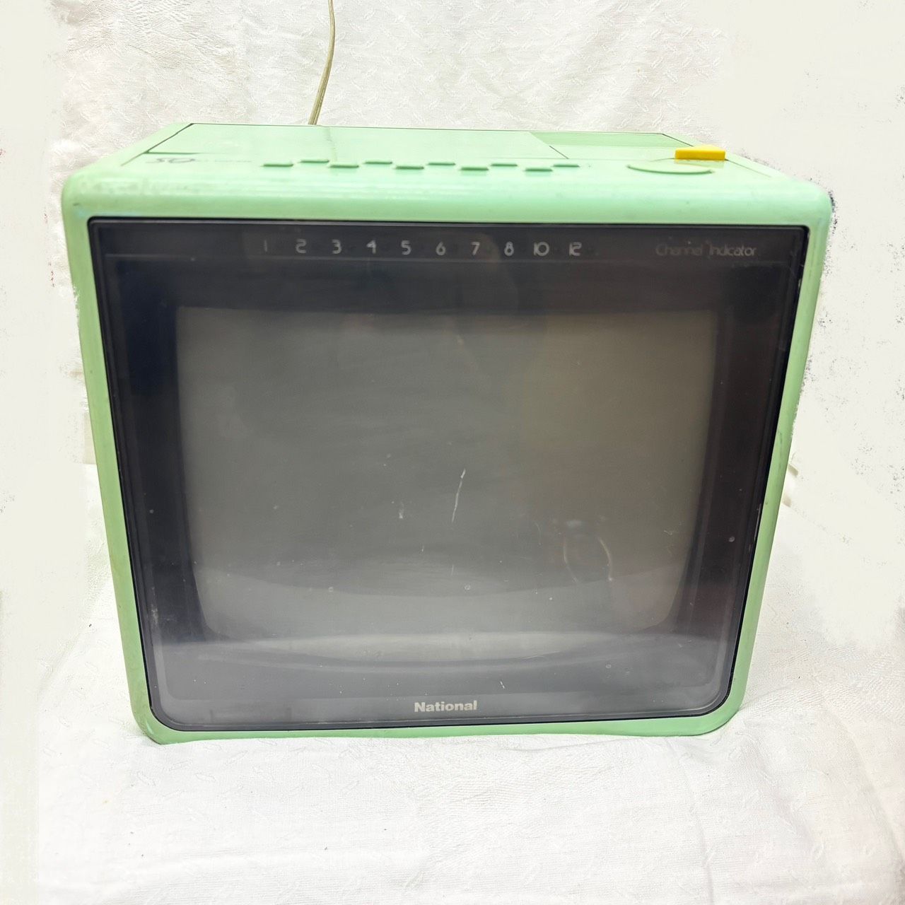 210 National レトロ ブラウン管テレビ グリーン TH11-S29 当時物