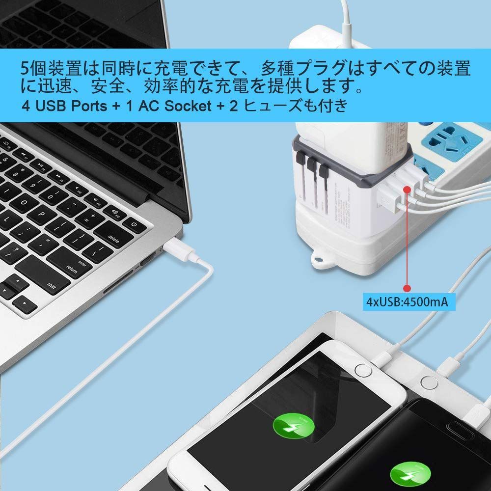 4つUSB-Aポート付き