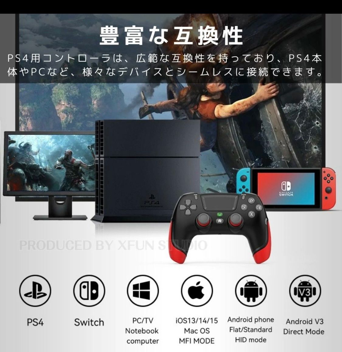 PS4 コントローラー 新品 出荷前検査 サードパーティ製 ソニー ...