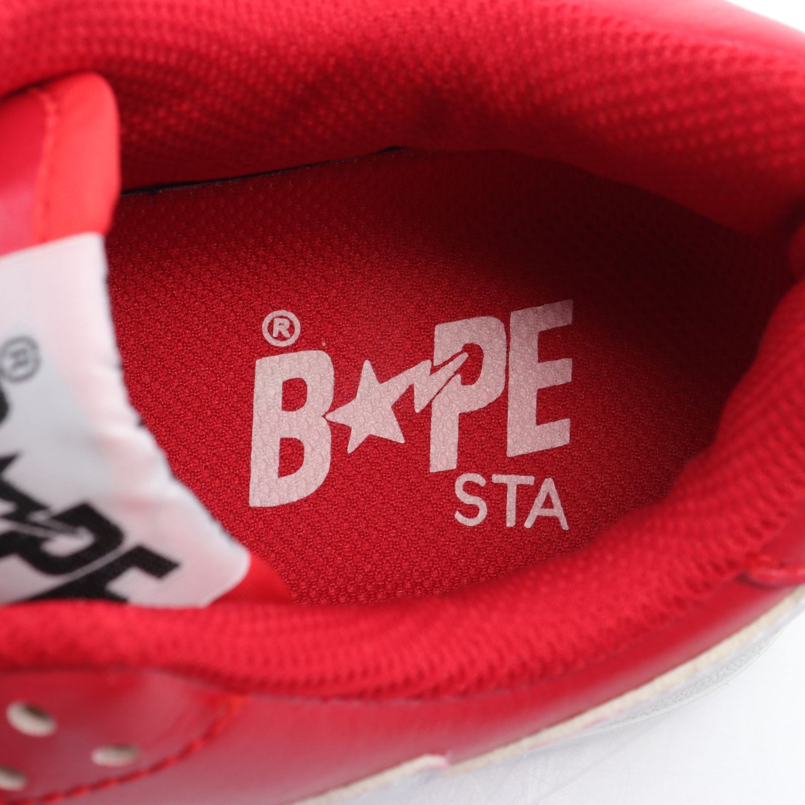 BAPE STA スニーカー レザー レッド ホワイト