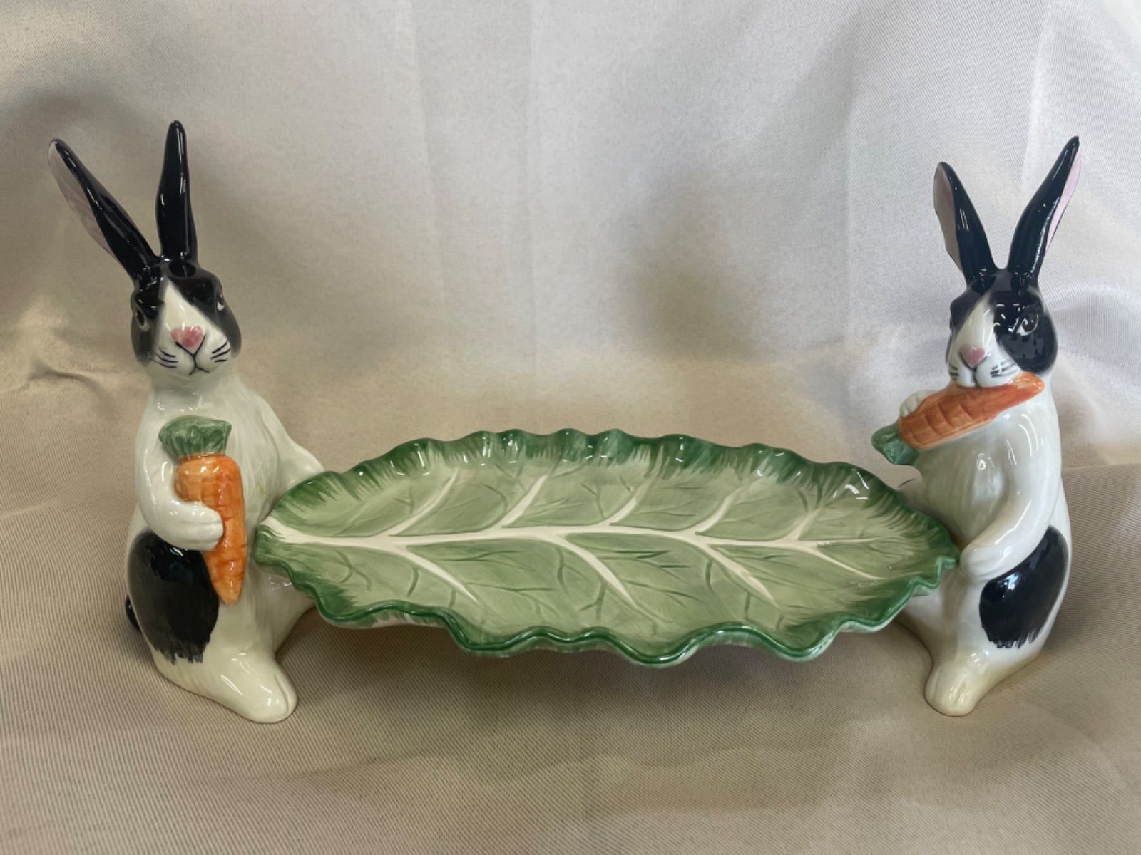 fitz and floyd 野菜とウサギサーバー うさぎ 陶器