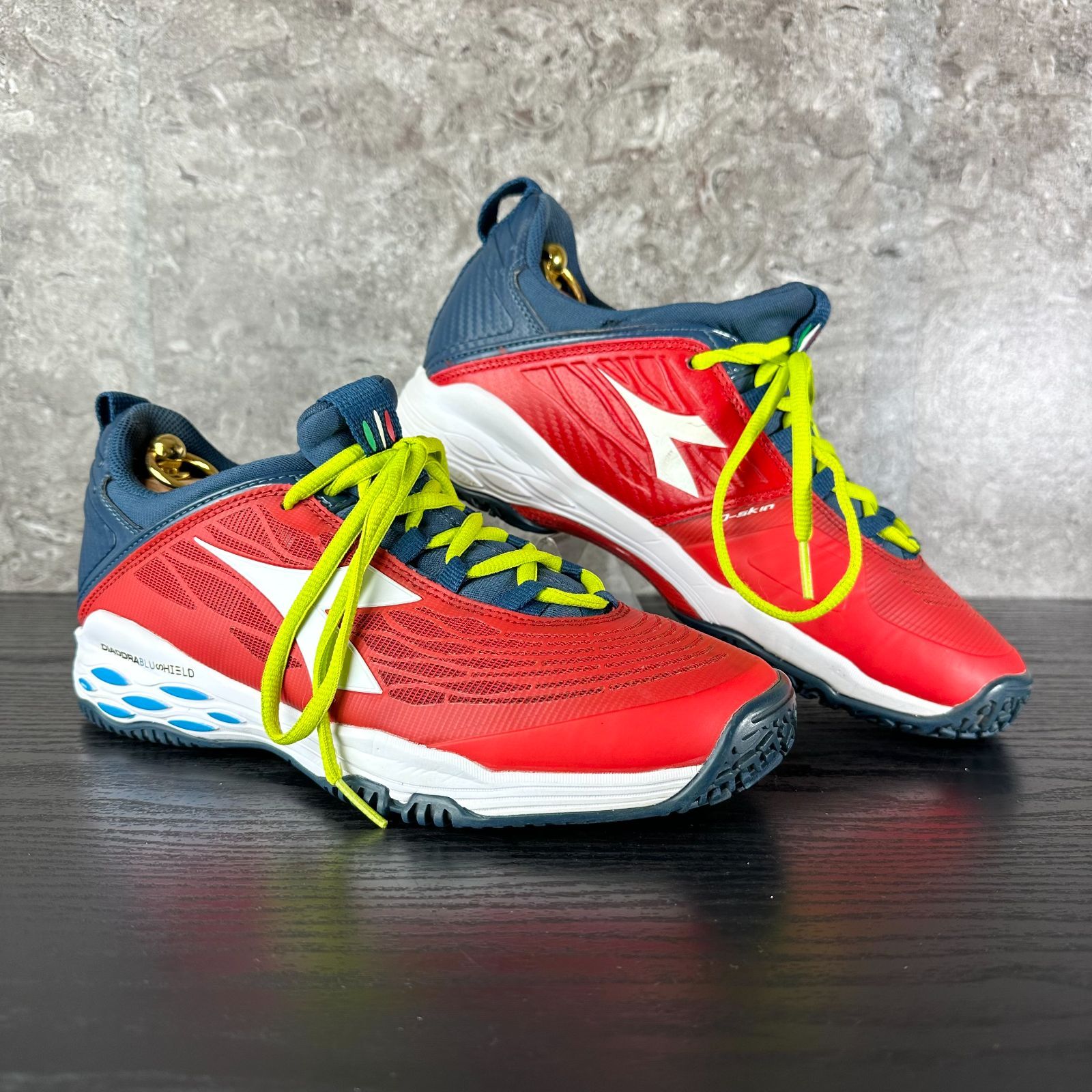 入手困難 ディアドラ スピード ブルーシールド フライ2 テニスシューズ 美品 DIADORA ディアドラ(diadora) スピードブルーシールドフライ2 SG