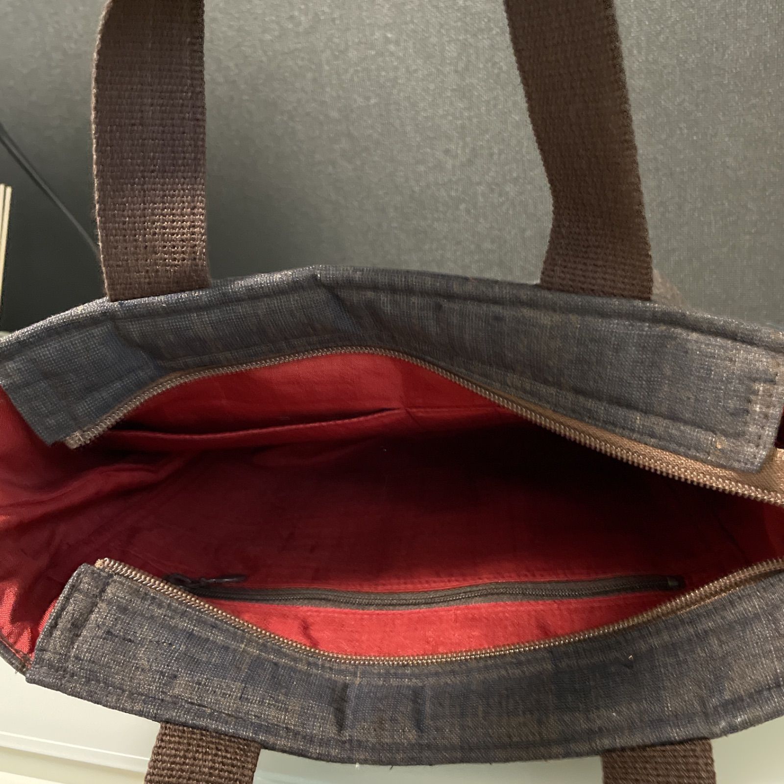 ハンドメイド 着物リメイク パッチワークトートバッグ 27 大島紬