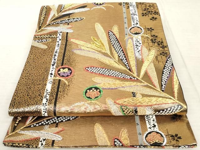 真作/東山逸人/乃木将軍/詞/布袋屋掛軸HD-621 平和屋着物◎六通柄袋帯 人物風景文 金糸 正絹 逸品 AAAX7850dt