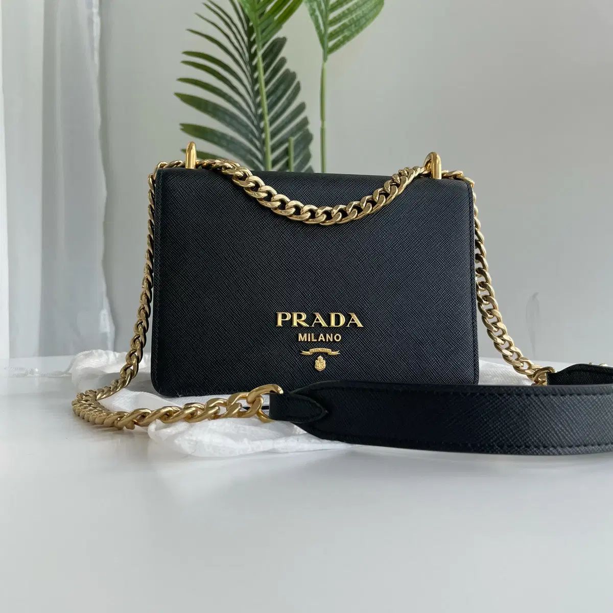 PRADA プラダ サフィアーノ チェーン ショルダーバッグ クロスバッグ