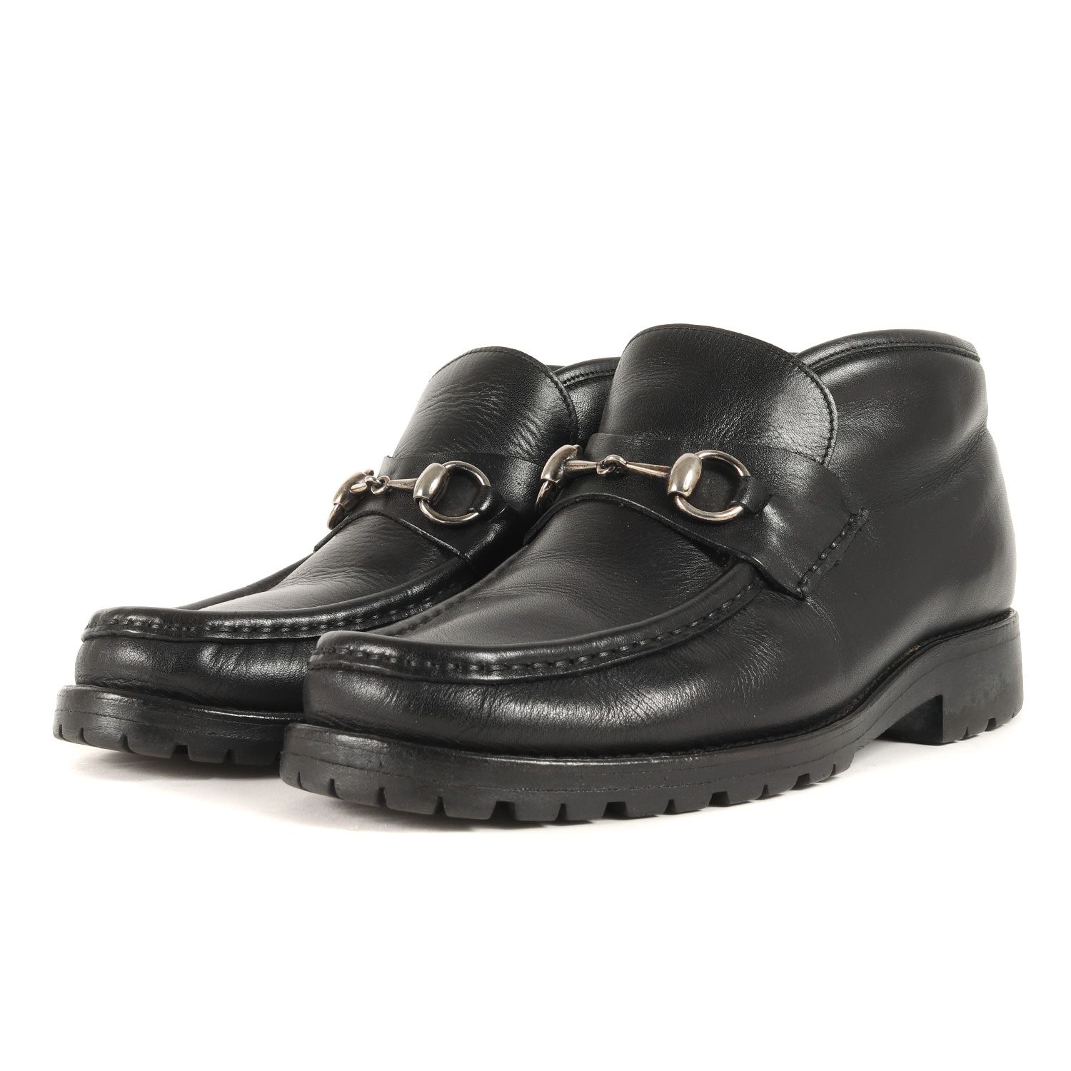 GUCCI グッチ サイズ:39 1/2E ホースビット ショート レザー ブーツ 
