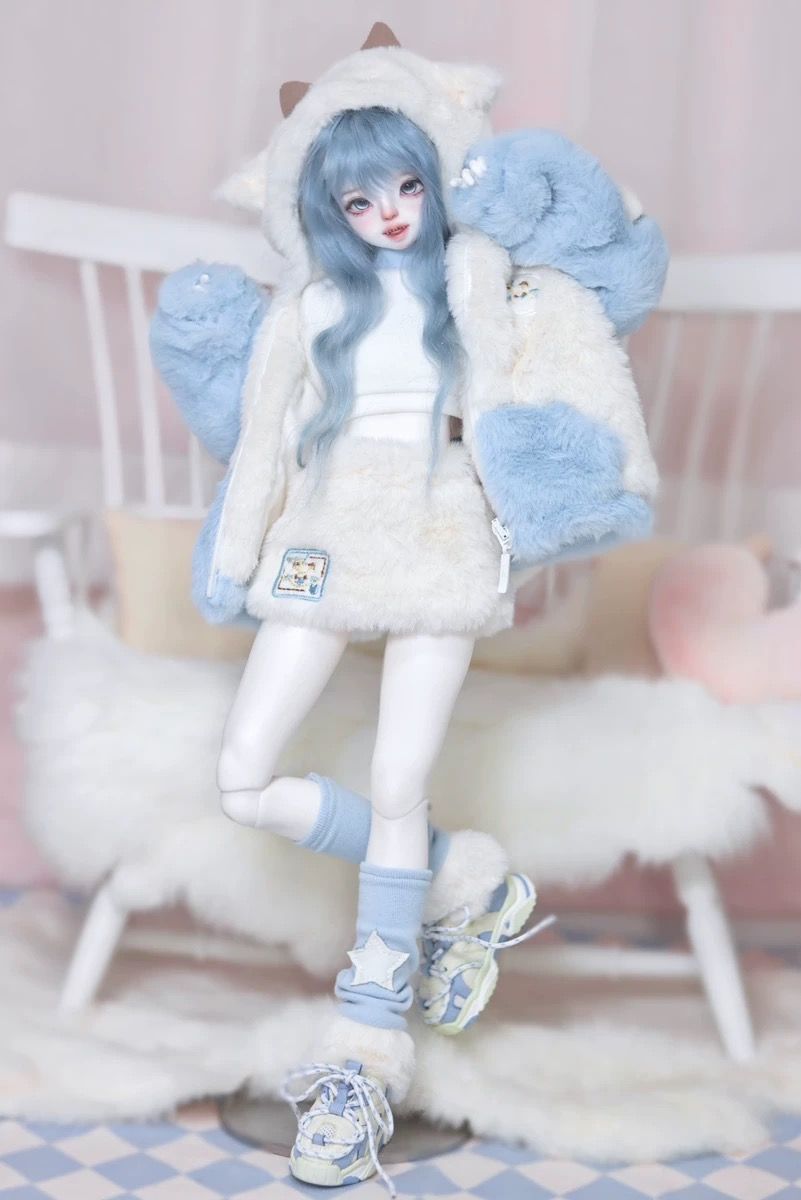 海外ディーラー製 ドール服 1/4 MDD 球体関節人形 もこもこ ブルー