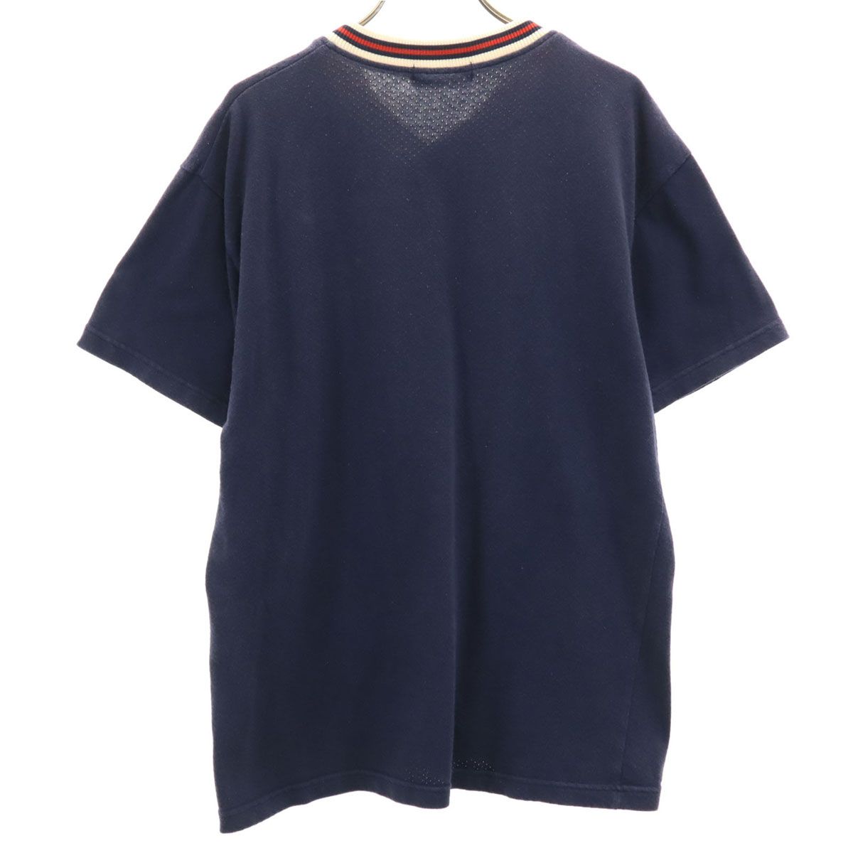 FILA フィラ 90s 日本製 オールド 半袖 Vネック Tシャツ L ネイビー 