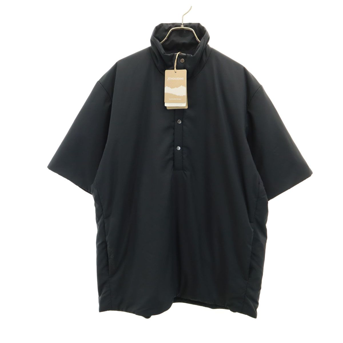 HOUDINI フーディ二 半袖 ハーフボタン プルオーバー ナイロンジャケット XL ネイビー メンズ 古着