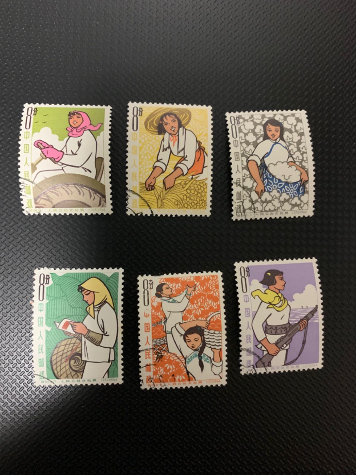 中国切手 中華人民郵政 特64 人民公社の婦人社員 6種完 1964
