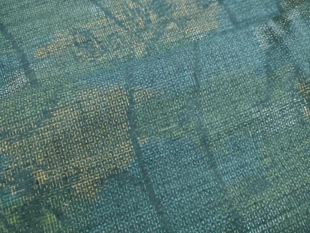 平和屋着物○本場結城紬 重要無形文化財 100亀甲 草葉文 正絹 逸品