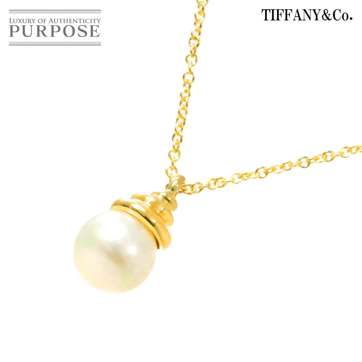 ティファニー TIFFANY&Co. アコヤ真珠 7.4mm ネックレス 40cm K18 YG 