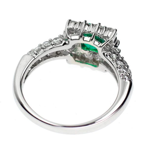 K18YG⁄PT900 【断捨離】 K18☆エメラルド0.38ct・ダイヤモンド