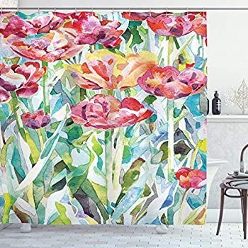 シャワーカーテン 漂流ボート柄 69 W By 75 L sc_14550_Watercolor_Flower_06.11_long