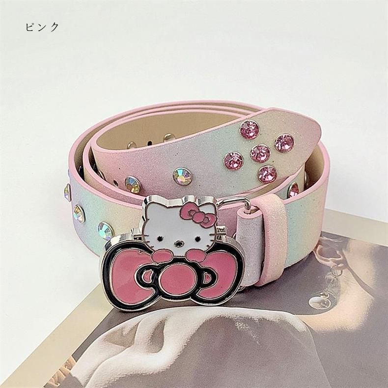 キティちゃん Y2Kファッション ベルト レディース レディースベルト