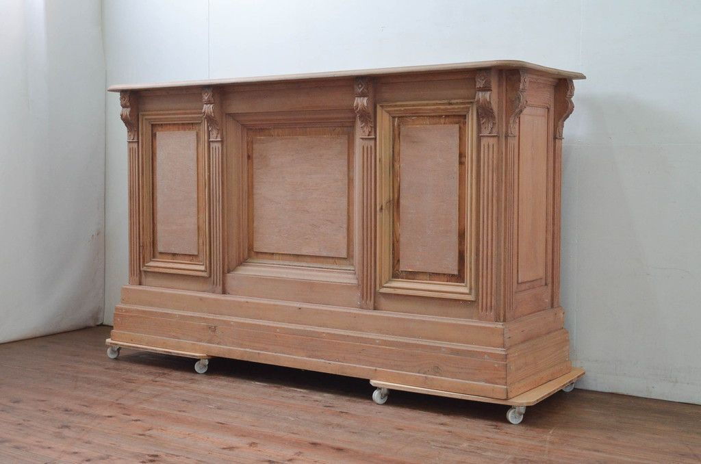 取付無料！USAアメリカ製 ネイビードット柄キャスター付きロビーチェア