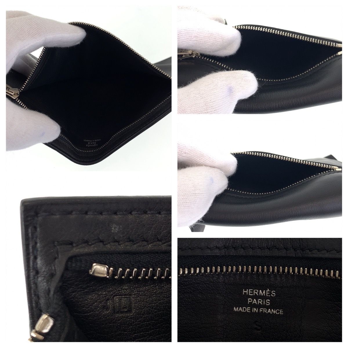 美品 HERMES エルメス ジップザップ ブラック 黒 シルバー金具