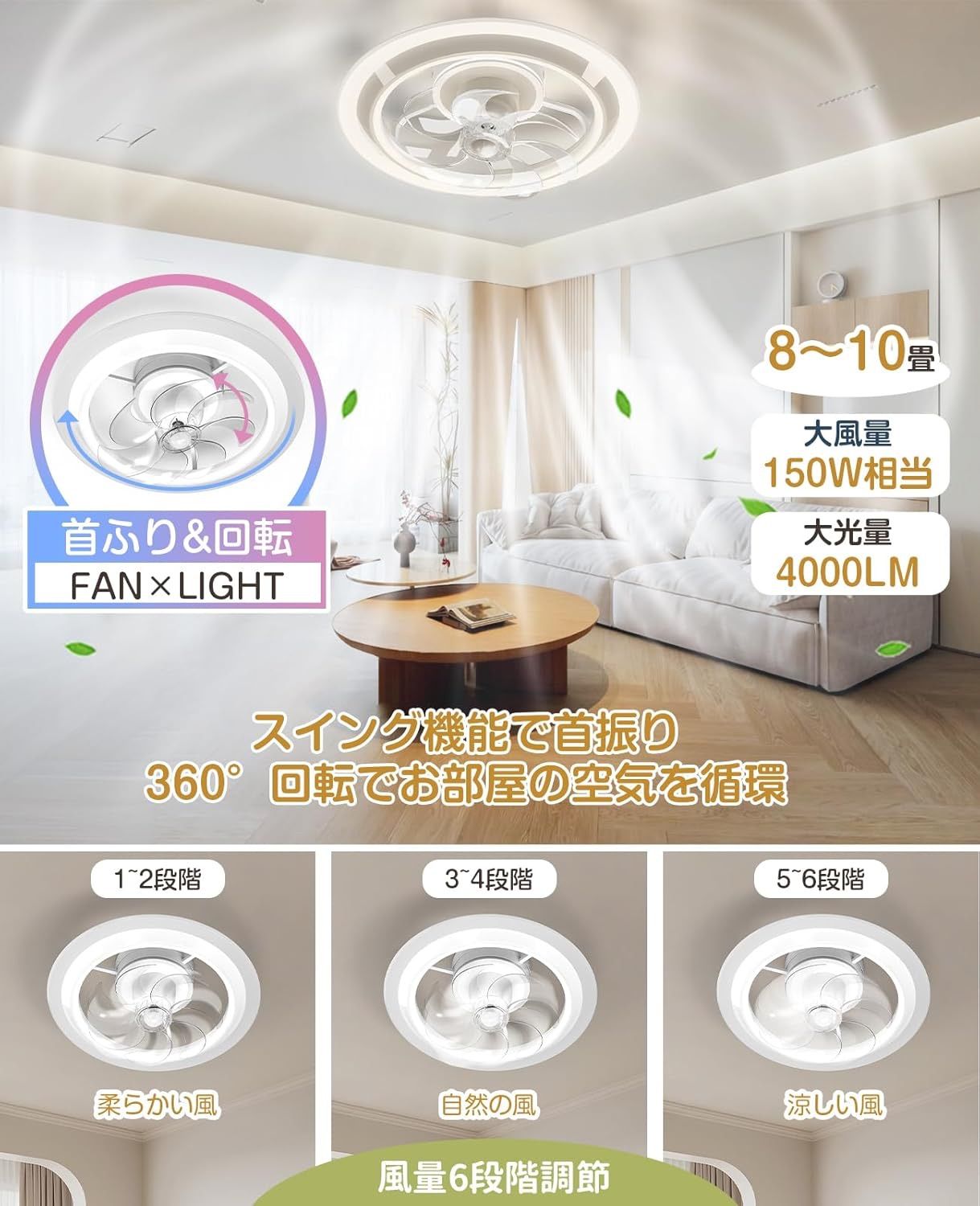 2025年革新版 取りつける 一台三役 シーリングファンライト