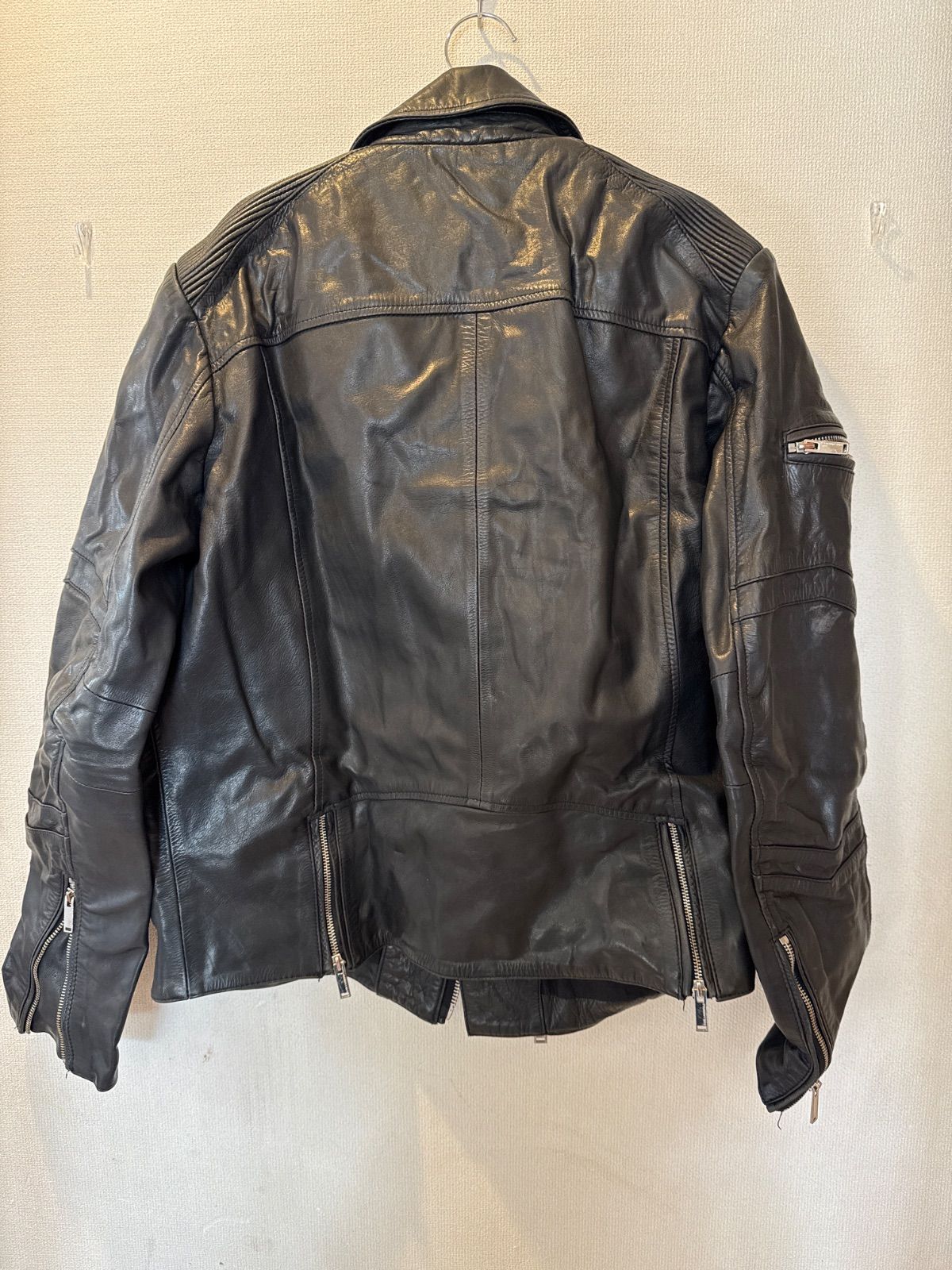 KARL LAGERFELD レザージャケット メンズ XL 本革 シングルライダース 