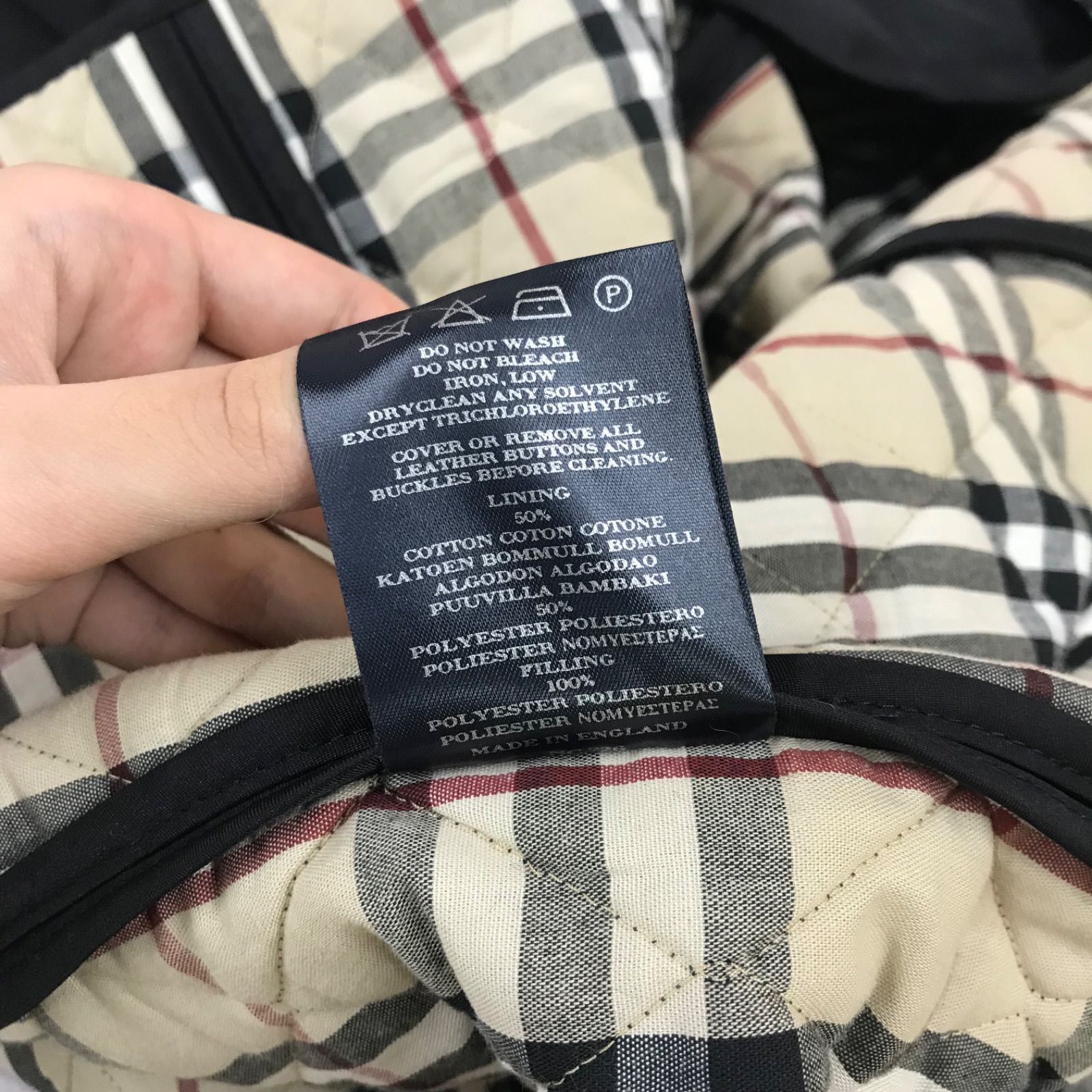 ☆イングランド製 BURBERRY London バーバリーロンドン キルティング ジャケット ノバチェック ブラック系 アウター レディース MR73