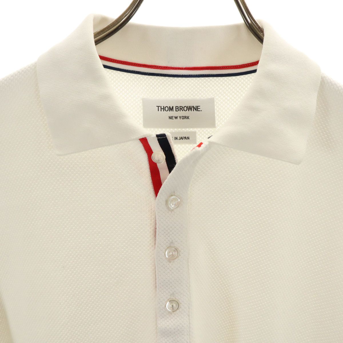 Tom Browne トム・ブラウン プルオーバー　半袖　白　38 THOM BROWNE トムブラウン 日本製 半袖 ポロシャツ 1 ホワイト系