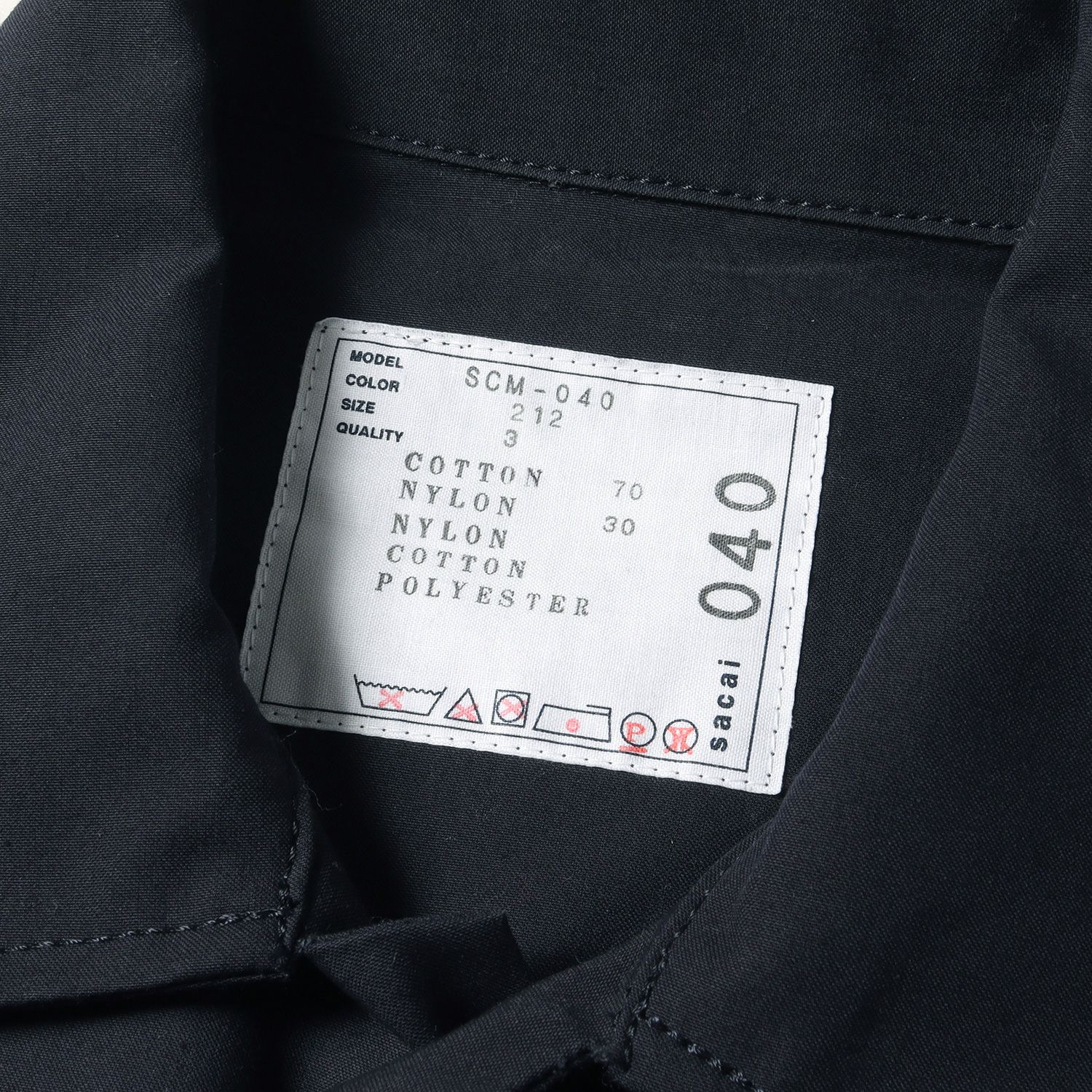 sacai ドッキングシャツ　サイズ表記2 sacai ドッキングシャツ サイズ表記2 - メルカリ