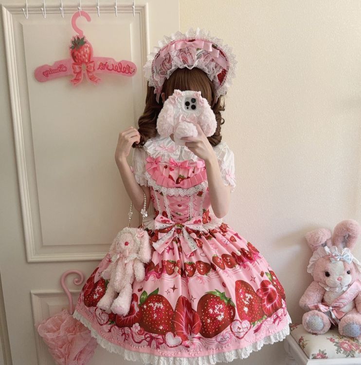 オリジナルデザインのロリータ洋服 可愛らしい JSK ストラップ