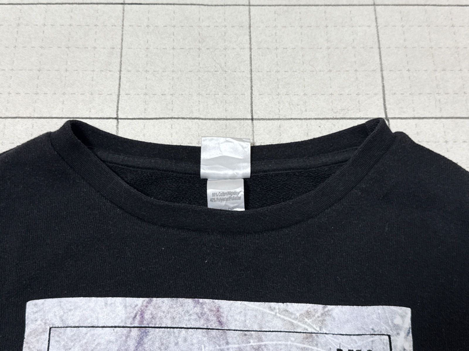 ハ2509-3-5171 マリリンモンロープリントフォトスウェット 黒 L