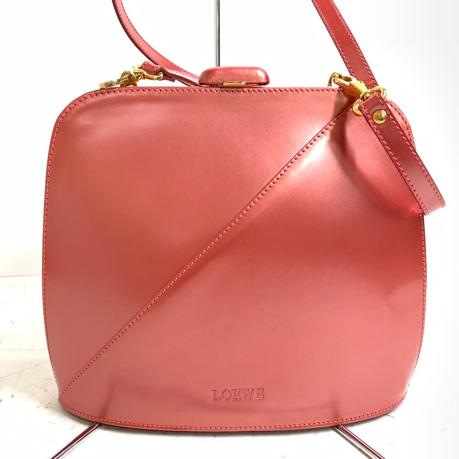 LOEWE ロエベ ショルダーバッグ がま口 希少ロエベ アナグラム 