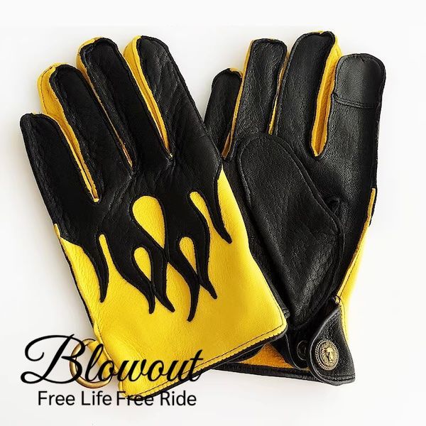 Blowout B/Y フレイムス レザーグローブ 本革 皮 鹿皮 ディア