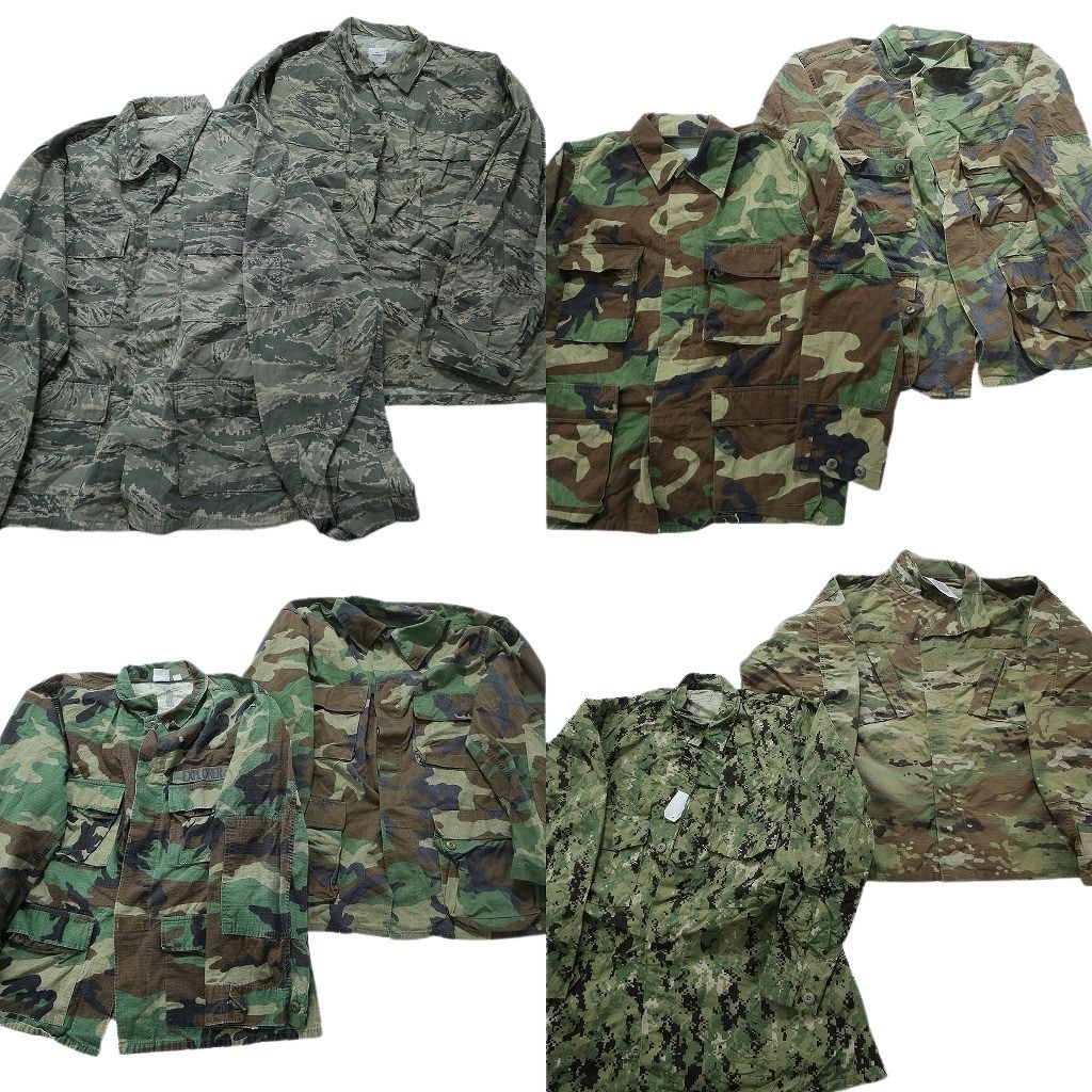 古着卸 まとめ売り 米軍実物 フィールドジャケット カモ柄MIX  ミリタリー 8枚セット (メンズ L /XL /50 /48 ) NWU ウッドランド MW0230