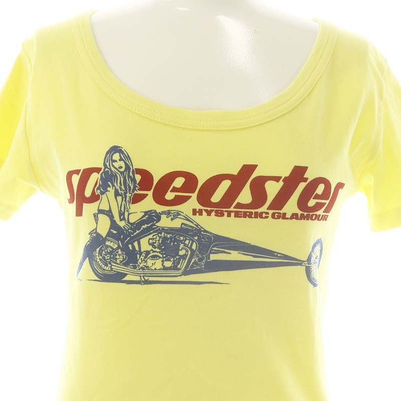 ヒステリックグラマー　 スピードスター グラフィックTシャツ 半袖　イエロー ヒステリックグラマー HYSTERIC GLAMOUR 25SS SPEEDSTER チビT