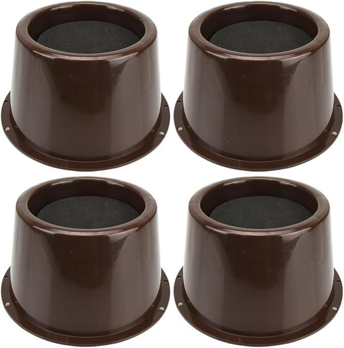 【在庫処分】FLAP 高さ調節台 継ぎ脚 耐荷重1500kg 載せるだけ 滑り止めパッド付き ソファー ベッド テーブル (4個セット) ブラウン プラスチック 円形