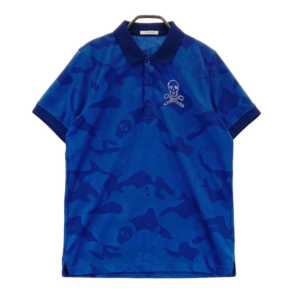 MARK&LONA マークアンドロナ スカル ロゴ 半袖ポロシャツ サイズ48