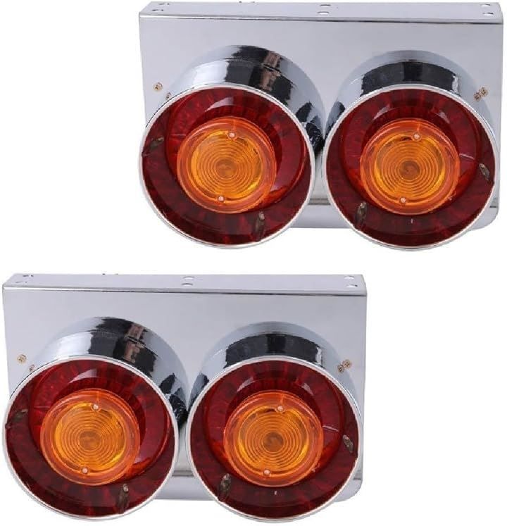 Monica James 互換品24V 2連 丸型 テール ウインカー ライト ロケット アンバー|クリア 選択可 テールランプ 日野 いすゞ UD ふそう マツダ 小型 中型 トラック ダンプ デコトラ ワゴン バン 等 アンバーレンズ