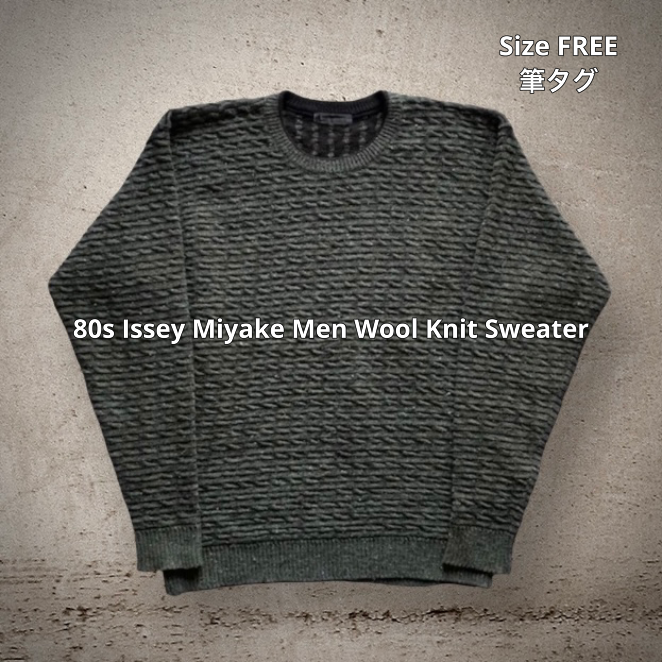 80s Issey Miyake Men Wool Knit Sweater イッセイミヤケ ウールニットセーター 筆タグ フリーサイズ オンリミット